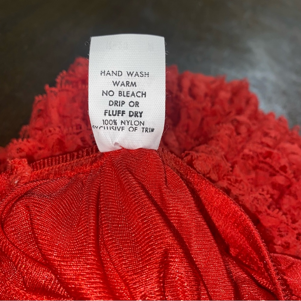 Vtg Malco Modes Red Ruffled Lace Cotton Pettipants Bloomers Panties Medium - Picture 5 of 8